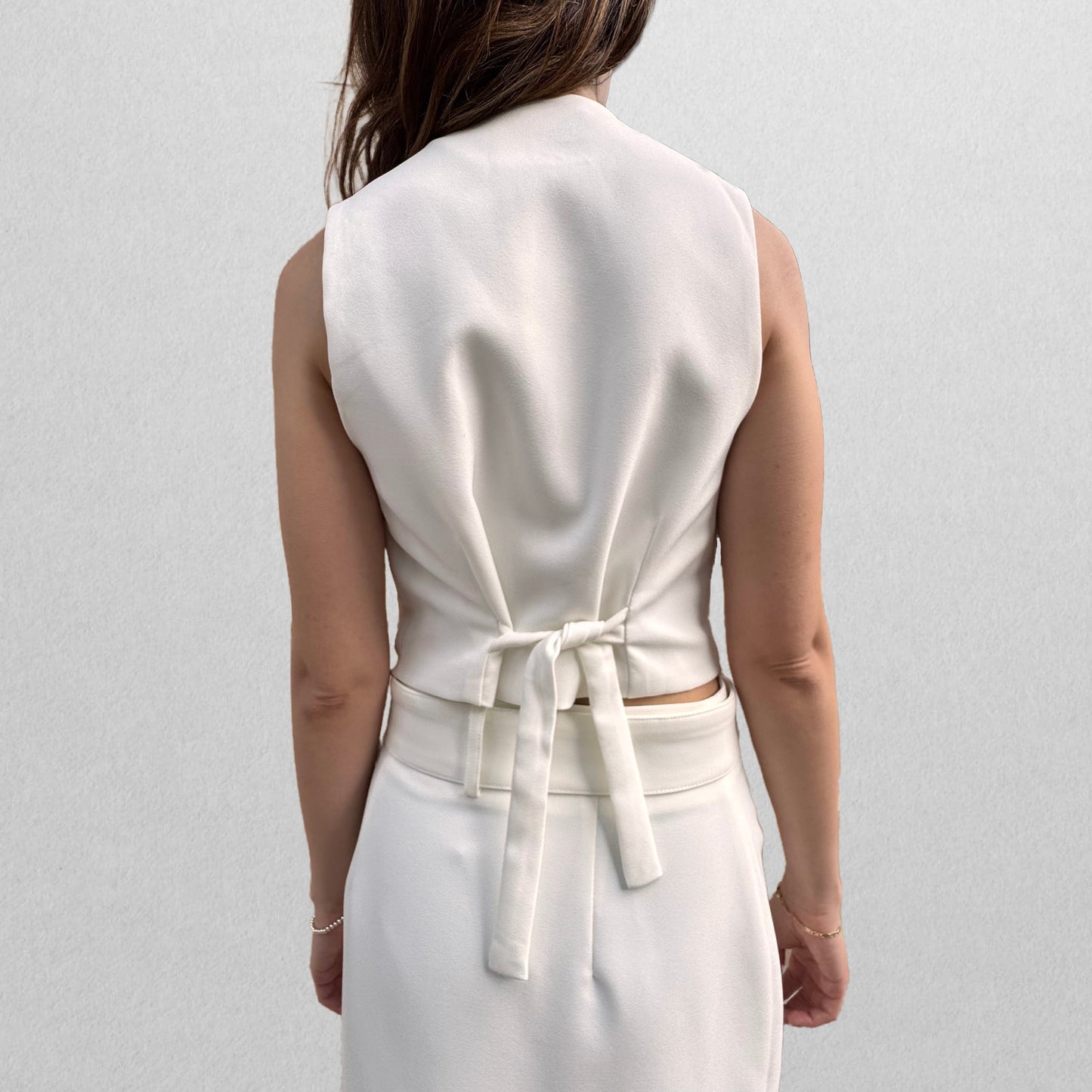 Riviera Blanc Button Up Vest - SugarLips